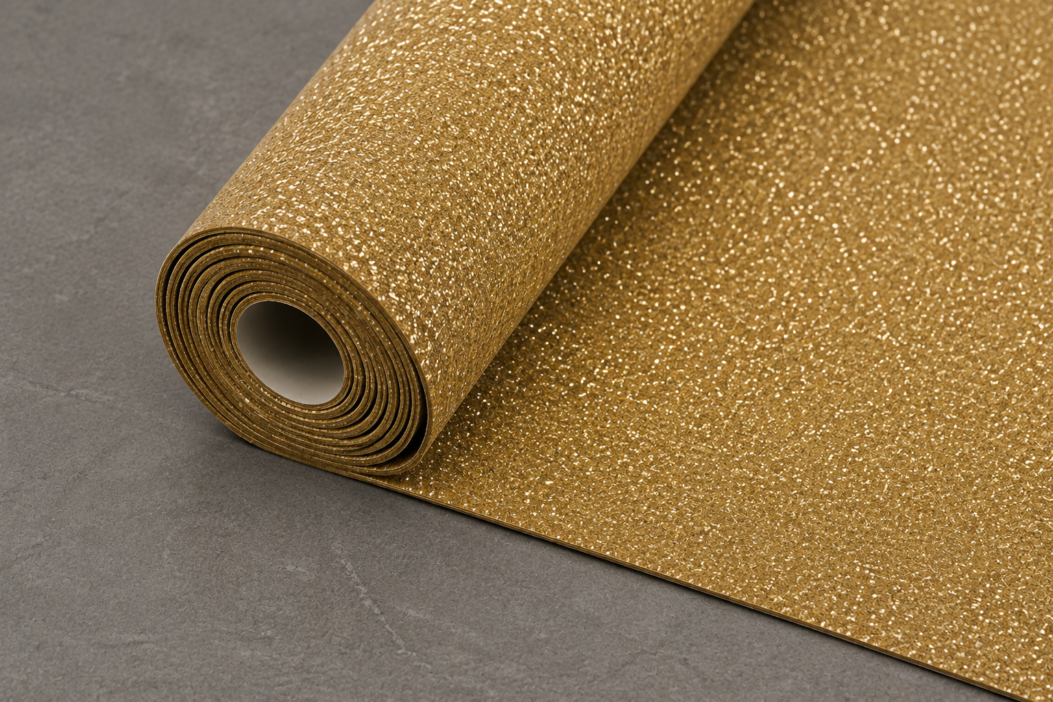 Loper / Tapijt Brandvertragend Gouden Glitter 5033, 200 cm breed, 30 meter rollen, 370 g/m2